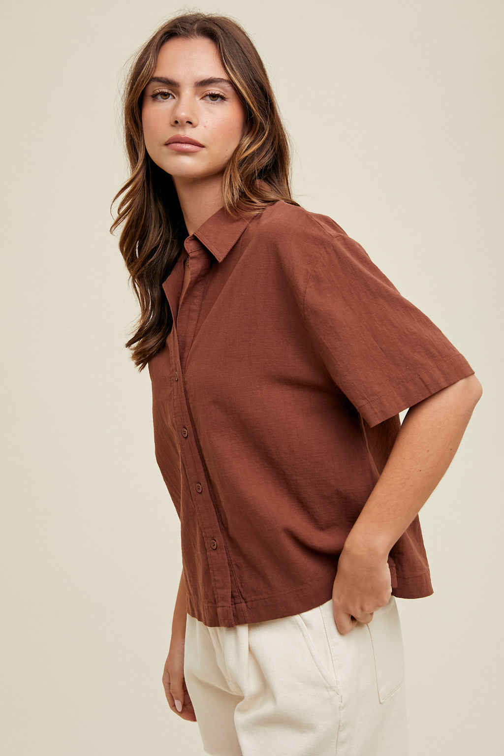 Ryan Linen Button Down Top