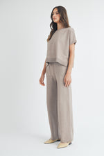 Mia Viscose High Rise Pants - Mocha