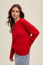 Lauryn Cable Knit Cotton Sweater