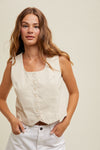 Samira Button Down Vest Top