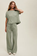 Mia Viscose High Rise Pants - Sage