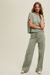 Mia Viscose High Rise Pants - Sage