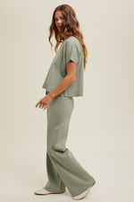 Mia Viscose High Rise Pants - Sage