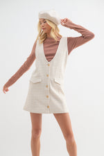 Venita Tweed Overall Mini Dress