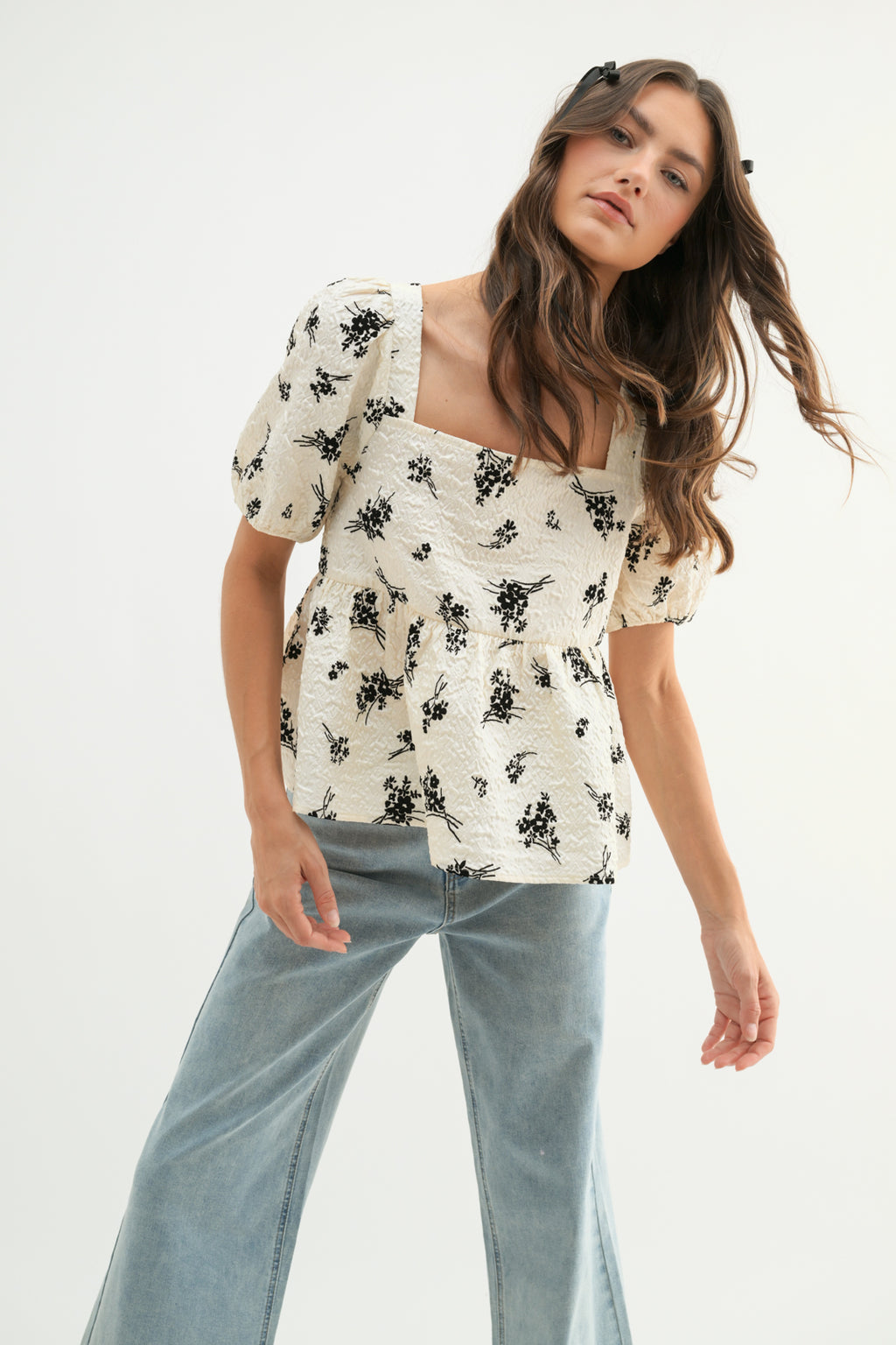 Heather Floral Babydoll Top