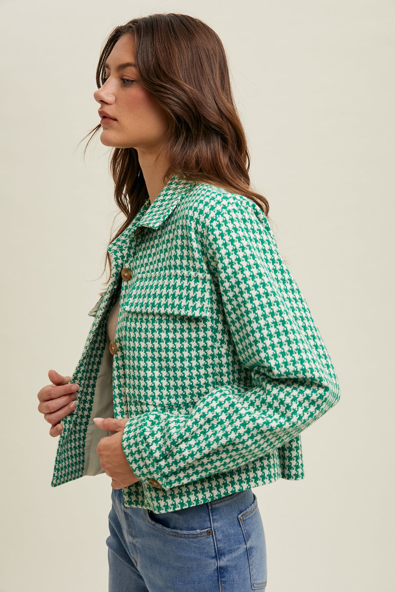 Sophia Houndstooth Tweed Jacket