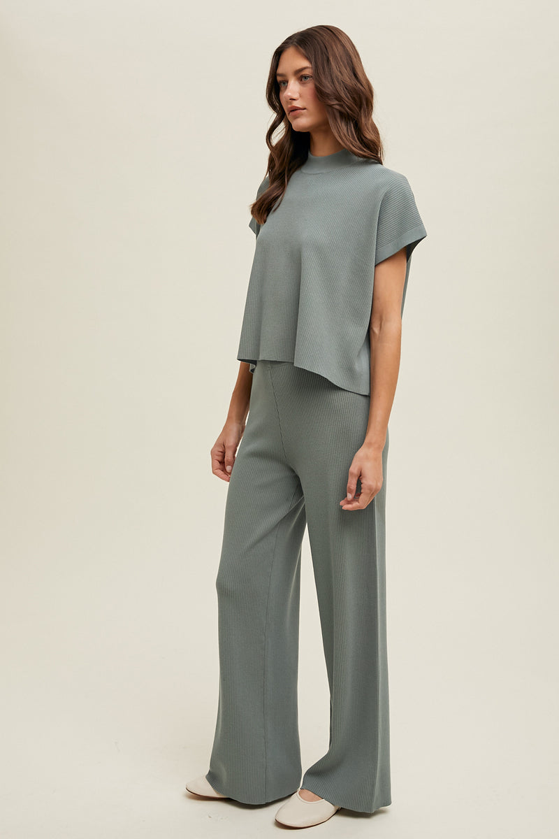 Abby Viscose High Rise Pants - Fern