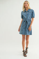 Trendsetter Cotton Denim Babydoll Dress