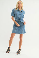 Trendsetter Cotton Denim Babydoll Dress