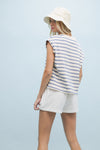 Clarke Striped Muscle Tee - Blue