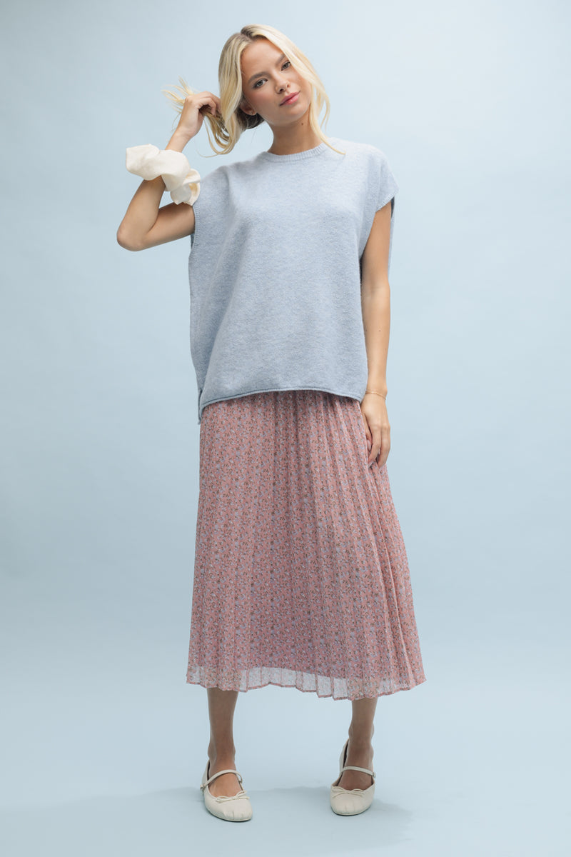 Amber Brushed Knit Sweater - Sky