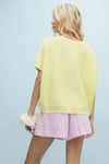 Lettie Sweater Button Down Top - Lemon