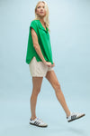 Shayla Cotton Collared Pullover Sweater - Green