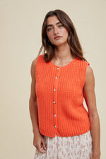 Sweet Gather Knit Button Down Sweater Vest