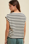 Clarke Striped Muscle Tee - Black