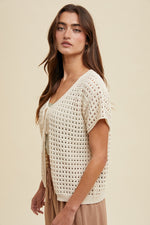 Remmi Crochet Tie Top Cardigan