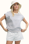 Clarke Striped Muscle Tee - Blue