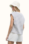 Clarke Striped Muscle Tee - Blue