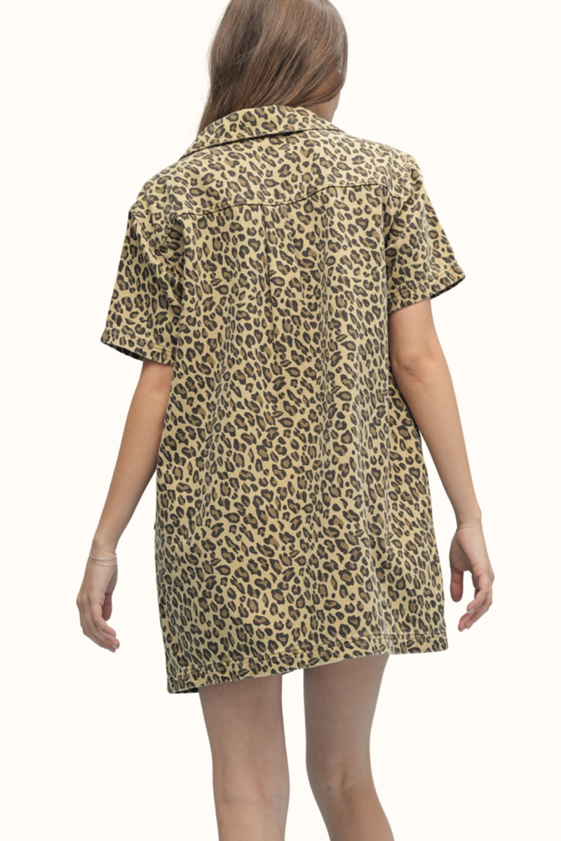 Mystic Jungle Leopard Shift Mini Dress