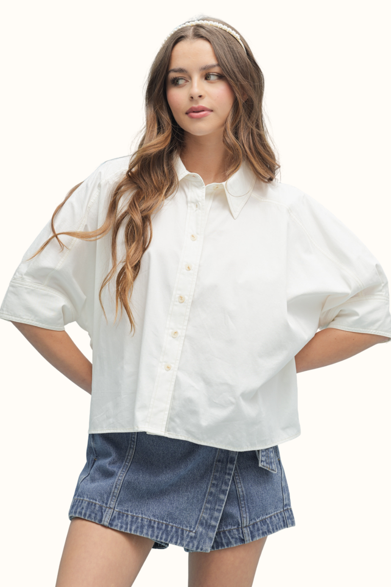 Petaluma Cotton Button Down Blouse