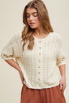 Keep Close Knit Button Down Top - Natural