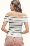 Viera Off The Shoulder Top - White/Black