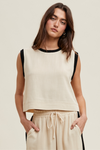 Bay Breeze Linen Contrast Top