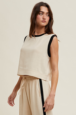 Bay Breeze Linen Contrast Top