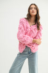 Heart Pom Pom Chunky Cardigan