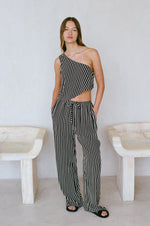 Amina Striped High Rise Pants