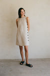 Novella 100% Linen Button Mini Dress