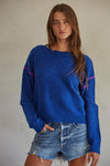 All Set Contrast Stitch Pullover Sweater