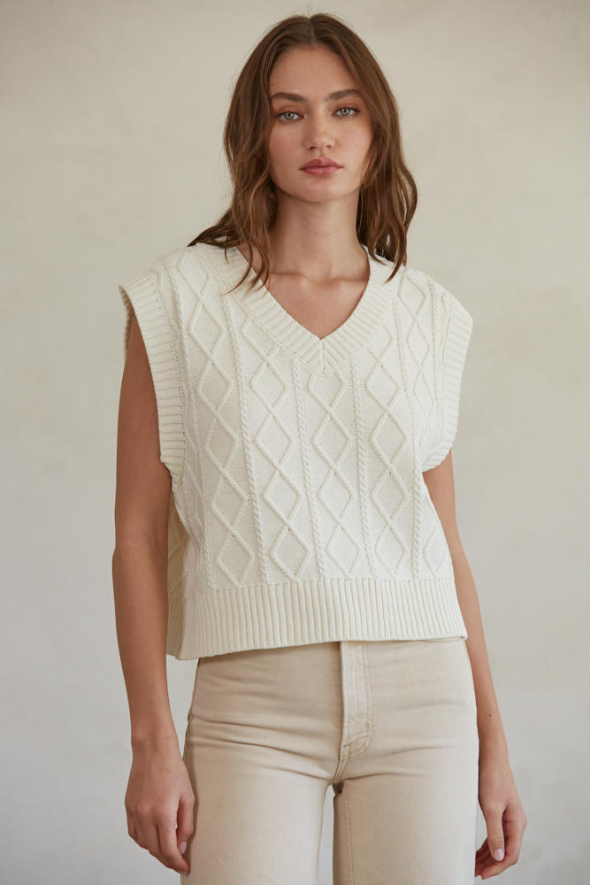 Patience Cable Knit Sweater Vest