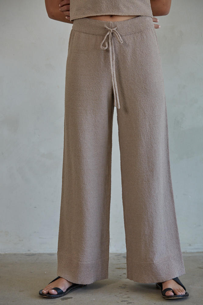 Andre Cotton High Rise Pants - Mocha