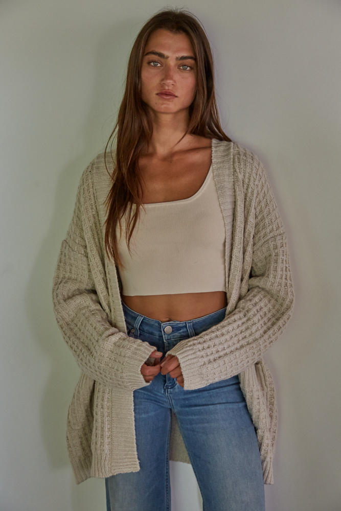 Reggie Waffle Knit Cardigan