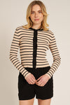 Desi Striped Ribbed Knit Long Sleeve Top