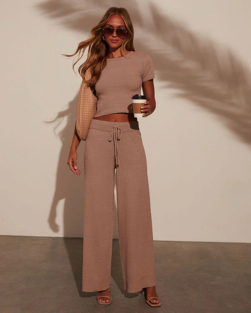 Andre Cotton High Rise Pants - Mocha