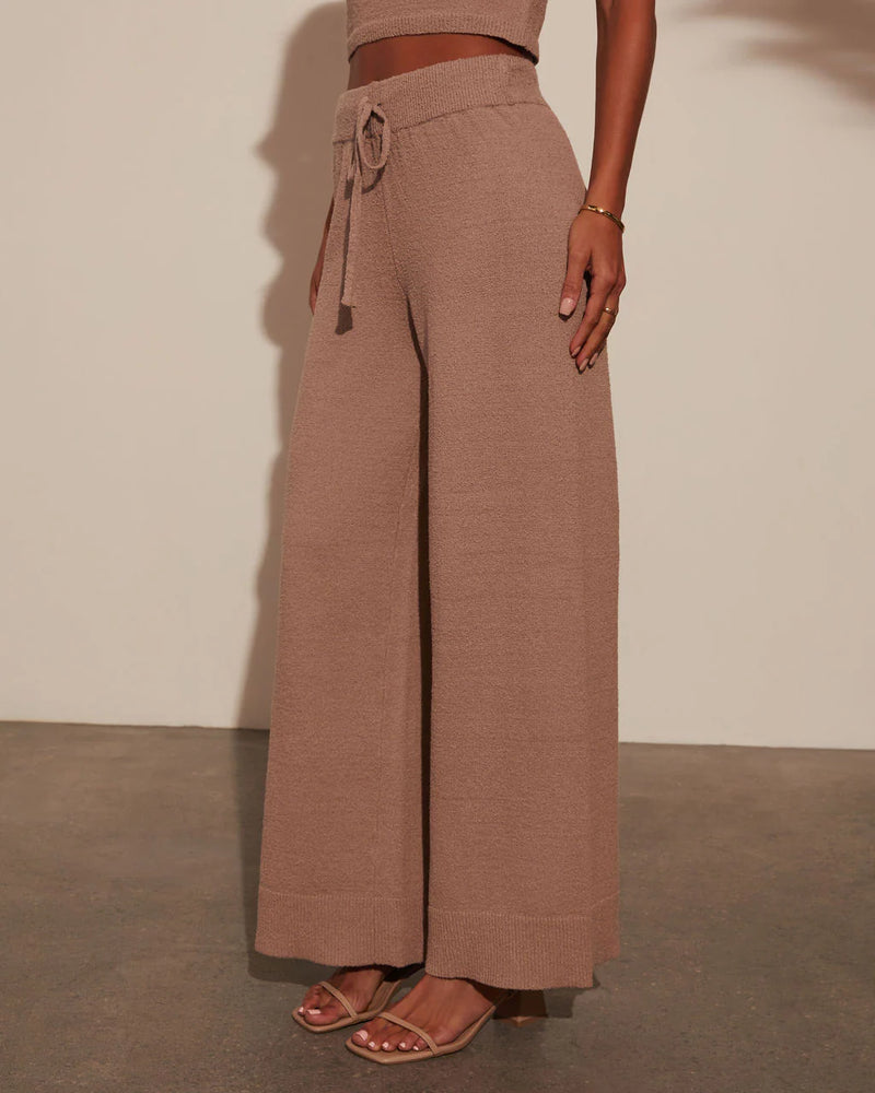 Andre Cotton High Rise Pants - Mocha