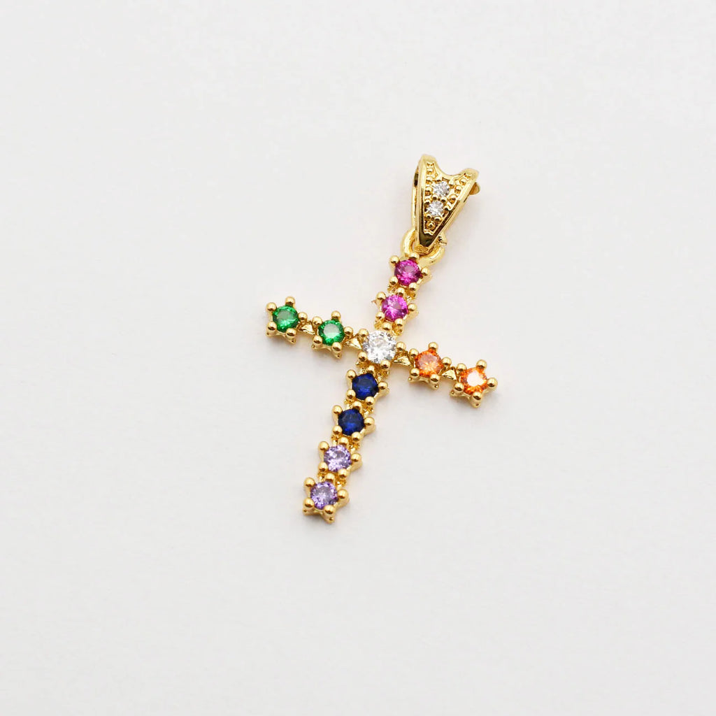 Embellished 14K Gold Plated Cross Charms