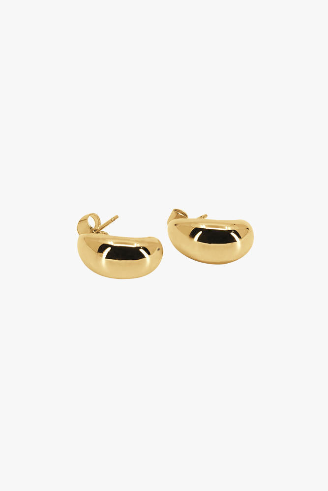 Crescent Dome Earrings - 18K Gold Plated