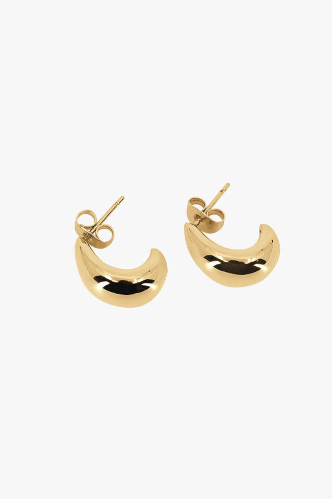 Crescent Dome Earrings - 18K Gold Plated