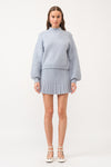 Gabrielle Pleated Knit Sweater