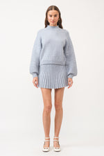 Gabrielle Pleated Knit Sweater