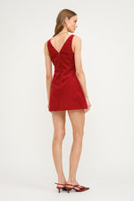 Carmine Velvet Mini Dress