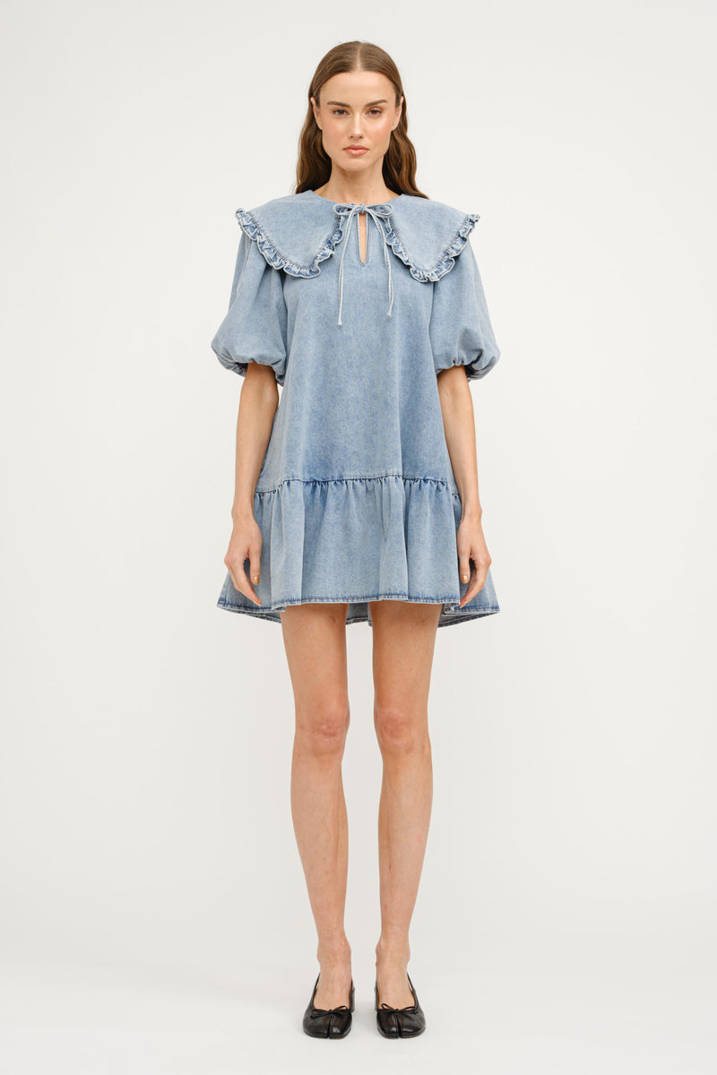 Cecile Collared Denim Mini Dress