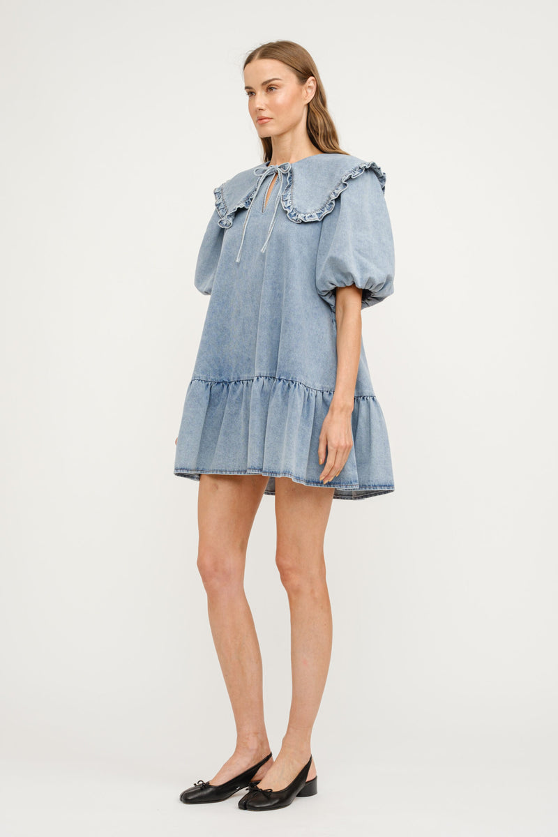 Cecile Collared Denim Mini Dress