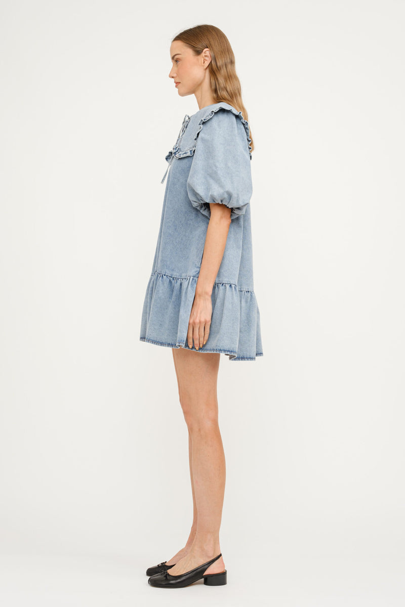 Cecile Collared Denim Mini Dress