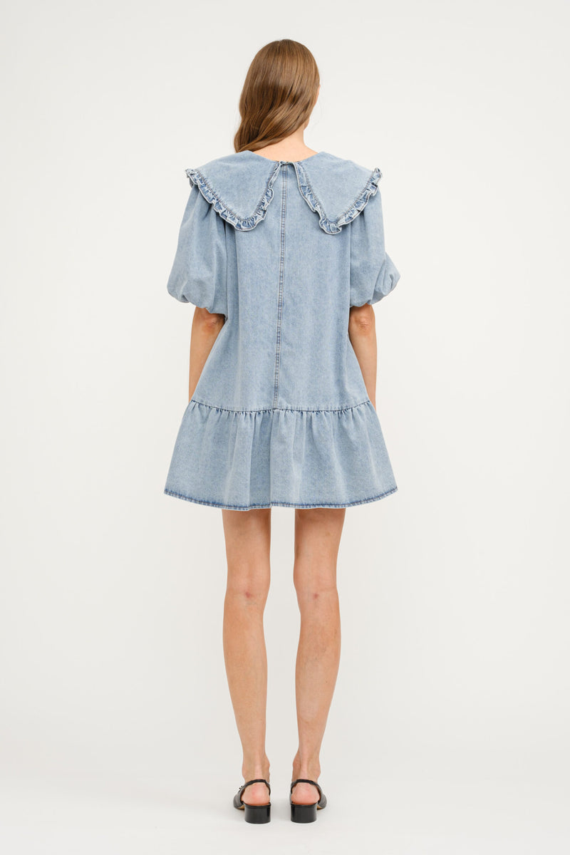 Cecile Collared Denim Mini Dress