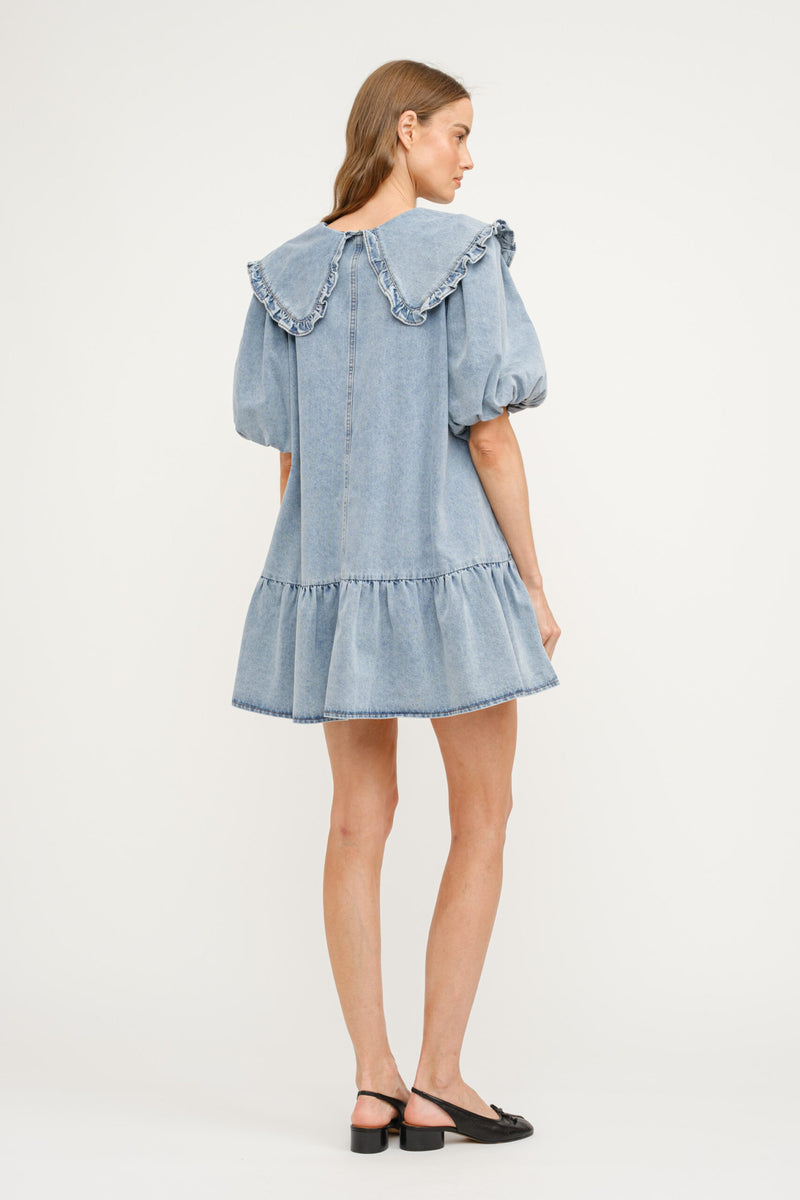 Cecile Collared Denim Mini Dress