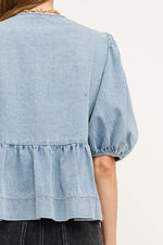 Nora Tie Denim Top